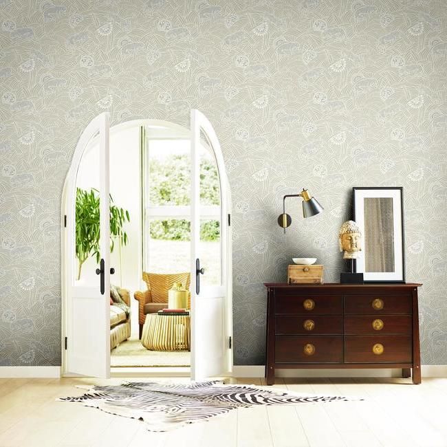 Обои Ronald Redding Tea Garden Tibetan Tigers AF6553 фото в интерьере